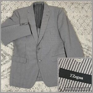 Z Zegna City Seersucker Stripe Silk Blend Sport Blazer Men's US 42R Grey
